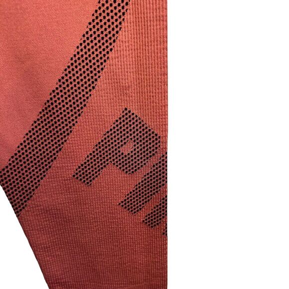 Victoria's Secret PINK Active Seamless Leggings Medium High Waisted Orange Black - Picture 4 of 6